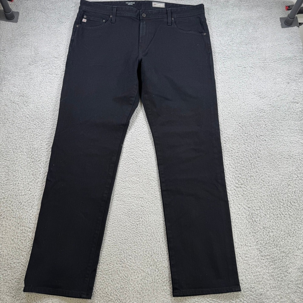 AG Adriano Goldschmied The Graduate Tailored Leg Black Jeans 38x32 1174TSYMASS